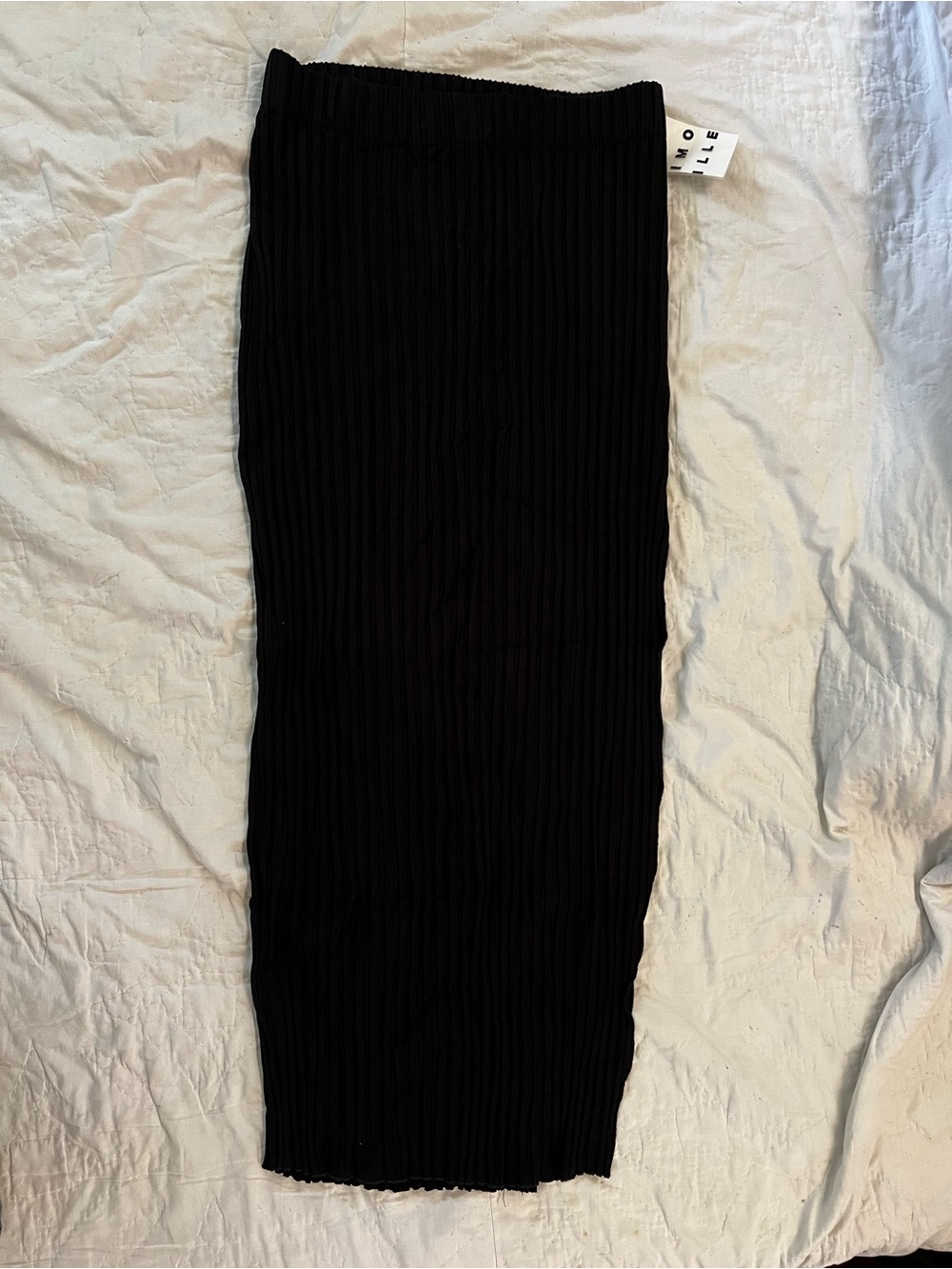 Simon Miller Black Ribbed Midi Skirt